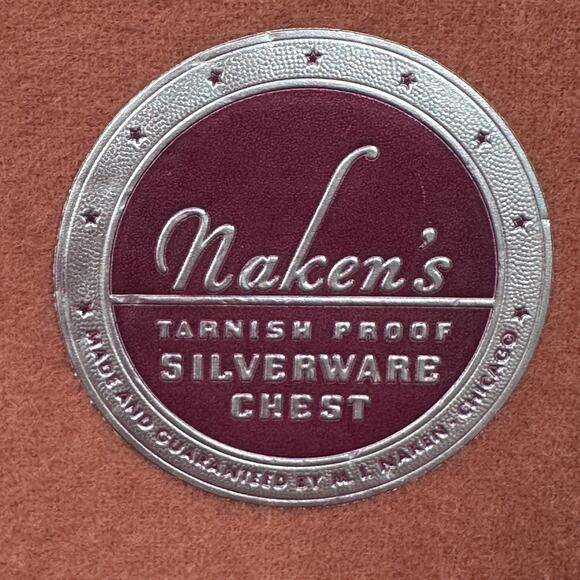 Vintage Naken’s Tarnish Proof Silverware Wooden Chest Flatware Storage Box Only - Picture 8 of 16